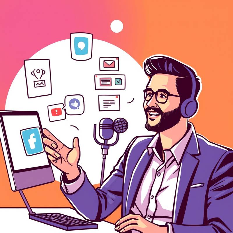 Imagem ilustrativa do curso de marketing de podcasts, mostrando estratégias de promoção em redes sociais